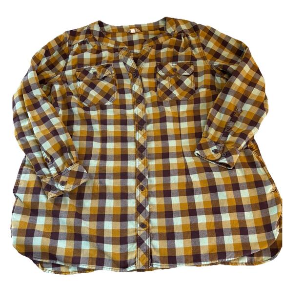 Duluth Trading Plaid Flannel Shirt Women’s Size 2X Long Sleeve Button Up Pocket - Picture 4 of 16